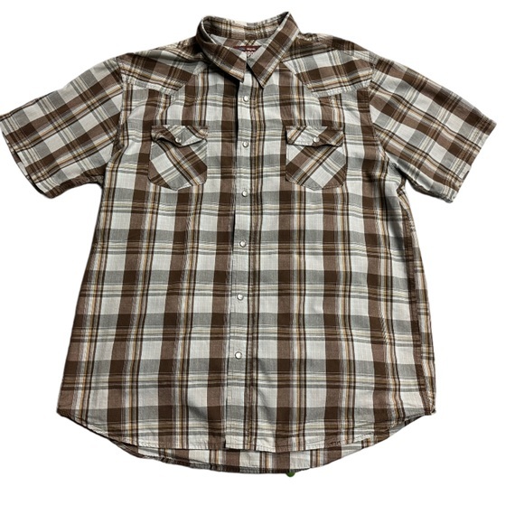 Pearl Snap Aeropostale Authentic Fit Vintage Western Buttons Plaid Shirt Size XL - Picture 4 of 7